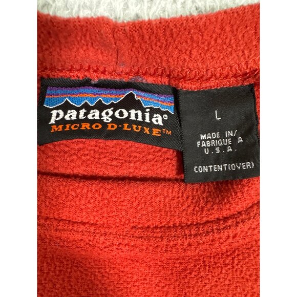 Vtg Patagonia Top Mens L Red/Brown Micro D-Luxe Long Sleeve Lightweight - Picture 3 of 12